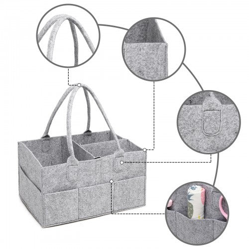 Easy Luggage S2049 - Kono Felt Caddy Organiser With Storage - Grey