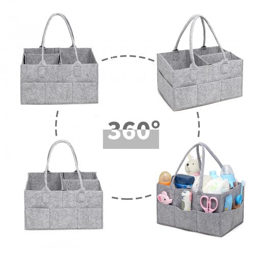 Easy Luggage S2049 - Kono Felt Caddy Organiser With Storage - Grey