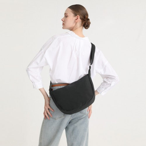 Easy Luggage S2314 - Water-resistant Portable Crescent Shoulder Cross Body Bag - Purple