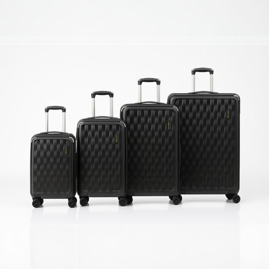 Fantana Premium Expandable Luggage - Hard Shell Polycarbonate, 360° Spinners, TSA Lock - Black