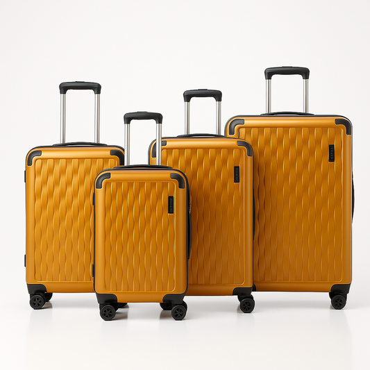 Fantana Premium Expandable Luggage - Hard Shell Polycarbonate, 360° Spinners, TSA Lock - Golden