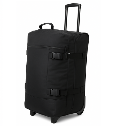 Lightweight Wheeled Holdall Travel Bag – Large Trolley Duffle Luggage 27'' Black