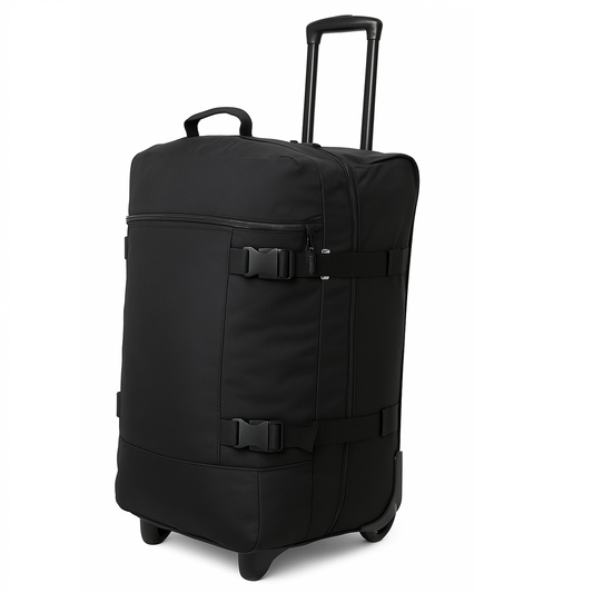 Lightweight Wheeled Holdall Travel Bag – Large Trolley Duffle Luggage 27'' Black