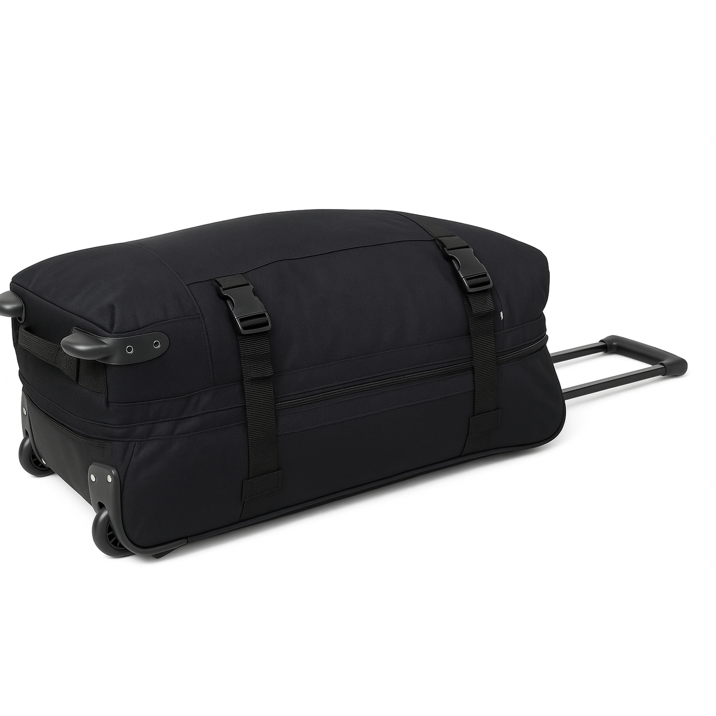 Lightweight Wheeled Holdall Travel Bag – Large Trolley Duffle Luggage 27'' Black