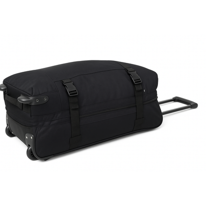 Lightweight Wheeled Holdall Travel Bag – Large Trolley Duffle Luggage 27'' Black