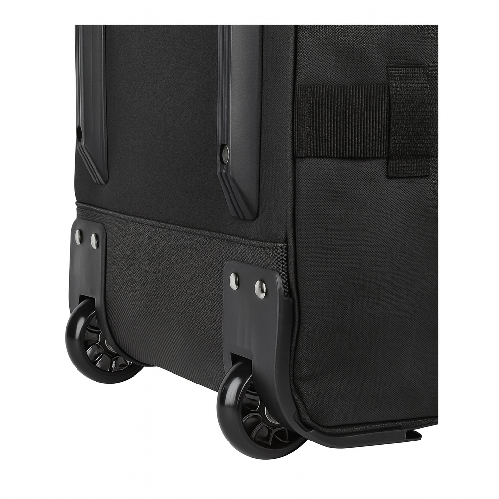 Lightweight Wheeled Holdall Travel Bag – Large Trolley Duffle Luggage 27'' Black