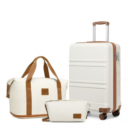 K1871-1L 24 Inch+EA2212 Suitcase And Travel Bag Set-Nude