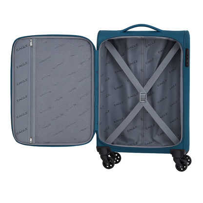 Eagle Super Lightweight 4 Wheels Spinner Soft Shell Expandable Luggage Teal