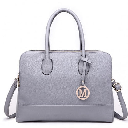 Miss Lulu LT1726 grey shoulder bag – front view