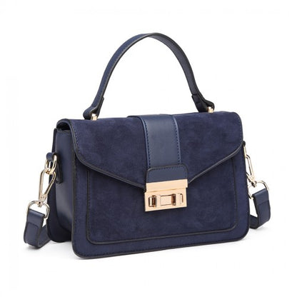 LB6872 - Miss Lulu Matte PU Leather Midi Handbag Cross Body Bag