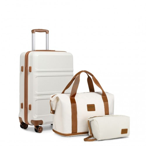 K1871-1L 24 Inch+EA2212 Suitcase And Travel Bag Set-Nude