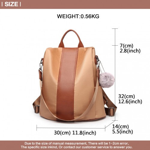 Miss Lulu LG1903 orange backpack – detail view 3