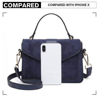 LB6872 - Miss Lulu Matte PU Leather Midi Handbag Cross Body Bag