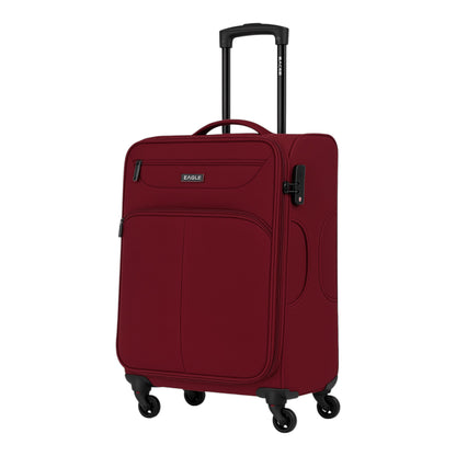 Eagle Super Lightweight 4 Wheels Spinner Soft Shell Expandable Luggage Burgundy