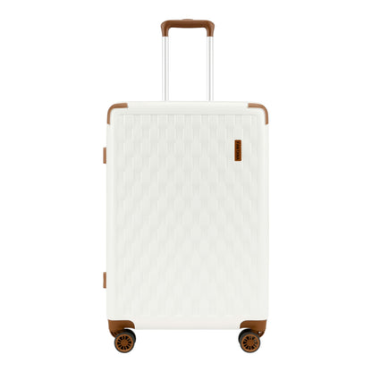 Fantana Premium Expandable Luggage - Hard Shell Polycarbonate, 360° Spinners, TSA Lock - White