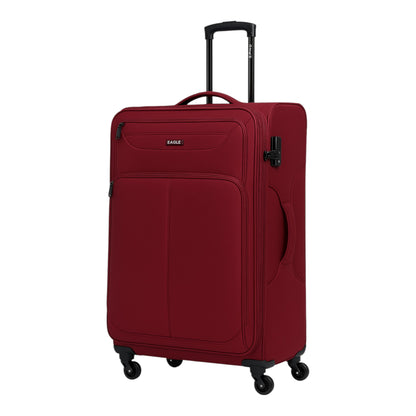 Eagle Super Lightweight 4 Wheels Spinner Soft Shell Expandable Luggage Burgundy