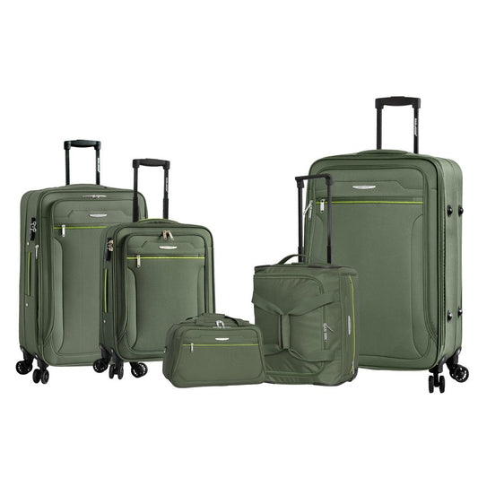 Easy Luggage Madisson's Green Soft Shell Luggage : Xs to Large Sizes, Lightweight Suitcase, Duffle Bag, and Wheeled Holdall - Now on Sale!