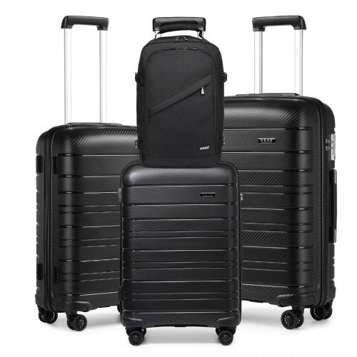 K2091L BK 20-24-28-EM2231-BK Kono 20-24-28 inch Suitcase Set And travel Blackpack-Black