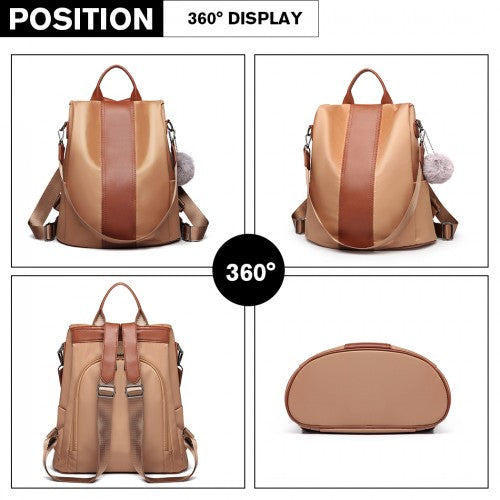 Miss Lulu LG1903 grey backpack – detail view 2