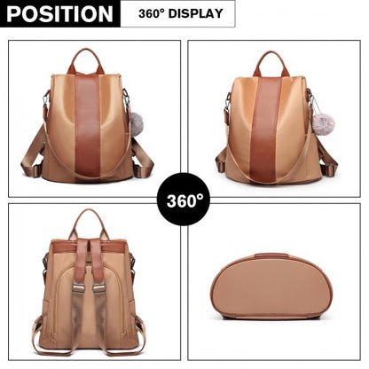 Miss Lulu LG1903 grey backpack – detail view 2