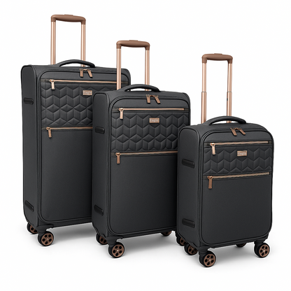 EAGLE Skyper Expandable Softshell Luggage – Super Light, 8-Wheel Spinner - Grey