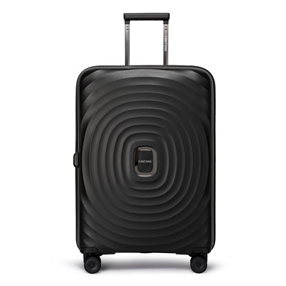 Fantana Hard Shell Polypropylene Suitcase 4 Wheels Travel Luggage Trolley Ultra Light Case Black