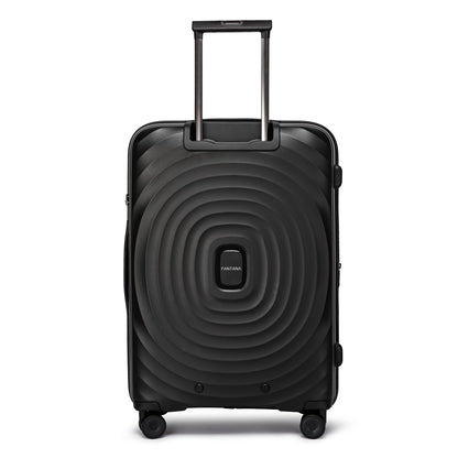 Fantana Hard Shell Polypropylene Suitcase 4 Wheels Travel Luggage Trolley Ultra Light Case Black