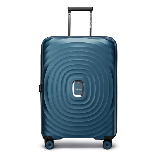 Fantana Hard Shell Polypropylene Suitcase 4 Wheels Travel Luggage Trolley Ultra Light Case Wine Blue