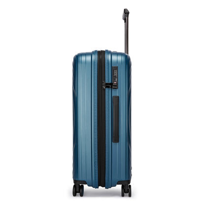 Fantana Hard Shell Polypropylene Suitcase 4 Wheels Travel Luggage Trolley Ultra Light Case Wine Blue