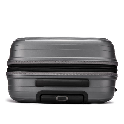 Fantana Hard Shell Polypropylene Suitcase 4 Wheels Travel Luggage Trolley Ultra Light Case Grey