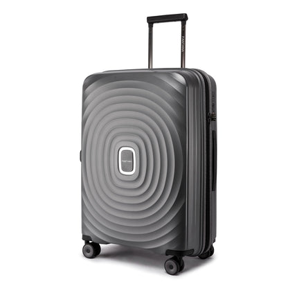 Fantana Hard Shell Polypropylene Suitcase 4 Wheels Travel Luggage Trolley Ultra Light Case Grey