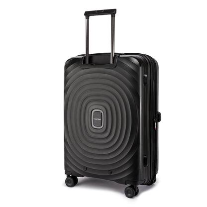 Fantana Hard Shell Polypropylene Suitcase 4 Wheels Travel Luggage Trolley Ultra Light Case Black