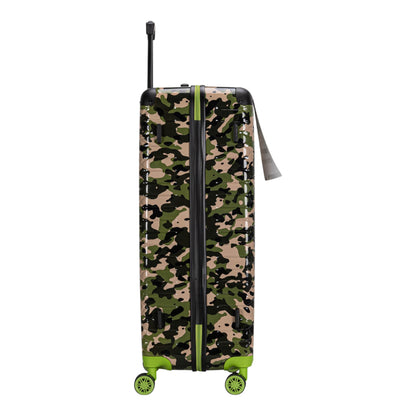 Eagle Camouflage Print Lightweight 4 Wheel ABS Hard Shell Luggage Suitcase Green