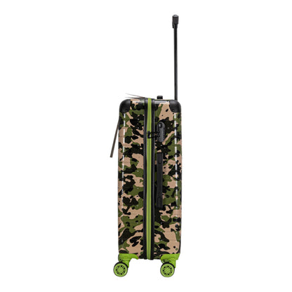 Eagle Camouflage Print Lightweight 4 Wheel ABS Hard Shell Luggage Suitcase Green