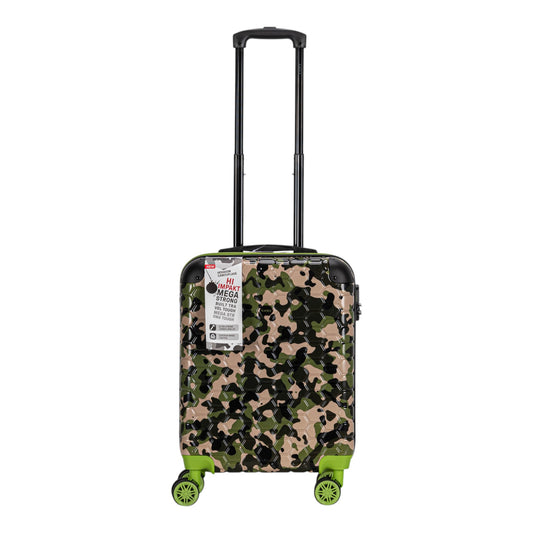 Eagle Camouflage Print Lightweight 4 Wheel ABS Hard Shell Luggage Suitcase Green