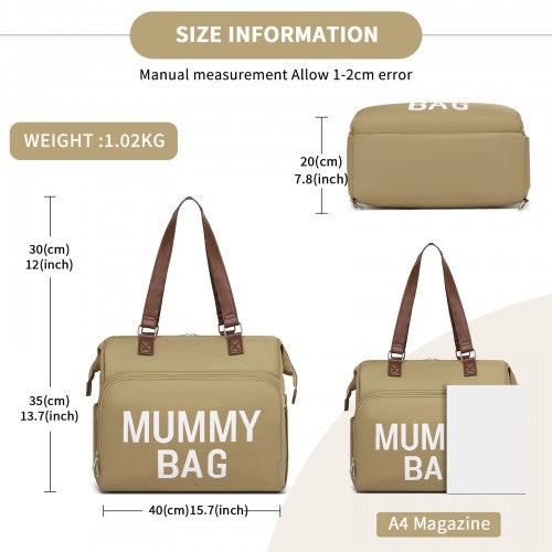 Kono BCK2503 khaki tote bag – detail view 14
