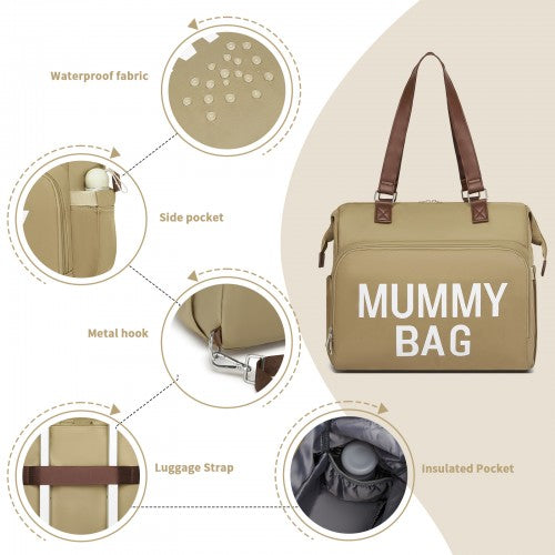 Kono BCK2503 khaki tote bag – detail view 15