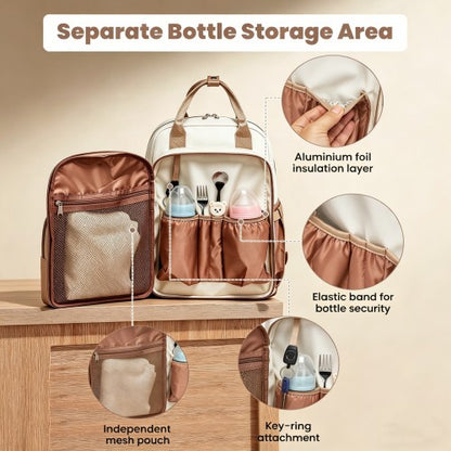 Miss Lulu BCM2532 khaki changing backpack – detail view 11