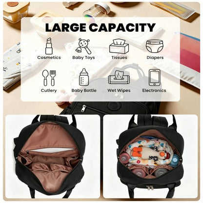 BCM2532 - Miss Lulu Stylish Multifunctional Baby Changing Backpack with Insulated Bottle Holders, Stroller Clips & Trolley Sleeve for Everyday & Travel