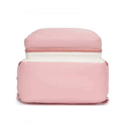 Miss Lulu BCM2532 pink and beige changing backpack – detail view 5