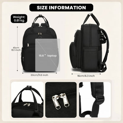 BCM2532 - Miss Lulu Stylish Multifunctional Baby Changing Backpack with Insulated Bottle Holders, Stroller Clips & Trolley Sleeve for Everyday & Travel