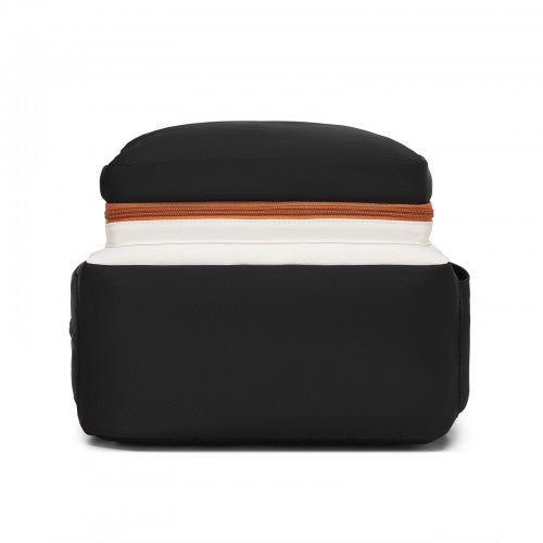 Miss Lulu BCM2532 black and beige changing backpack – detail view 5