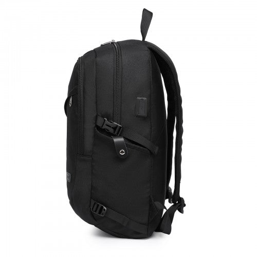 BPK2426 - Kono Minimalist Design Tech Backpack with USB & Type-C Port and Laptop Compartment - Black