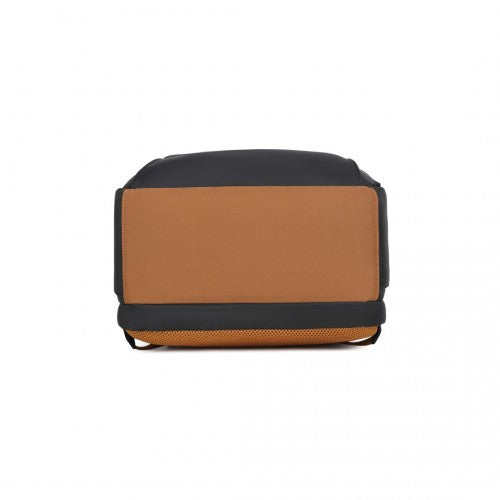 Kono BPK2433 black and brown laptop backpack – detail view 6