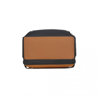 Kono BPK2433 black and brown laptop backpack – detail view 6