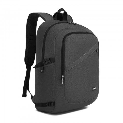 BPK2501 - Kono Modern Urban Style Laptop Backpack – School & Commuter Rucksack with USB & Type-C Charging Port - Dark Grey