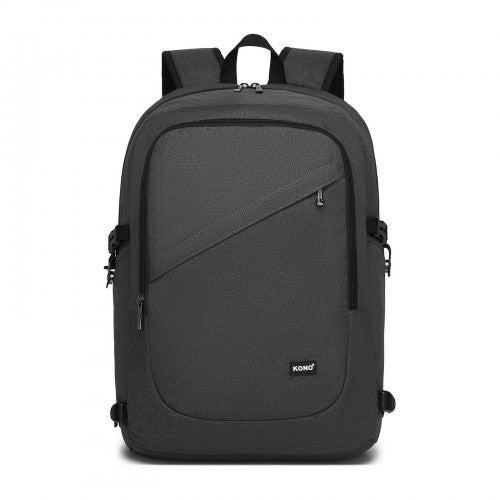BPK2501 - Kono Modern Urban Style Laptop Backpack – School & Commuter Rucksack with USB & Type-C Charging Port - Dark Grey