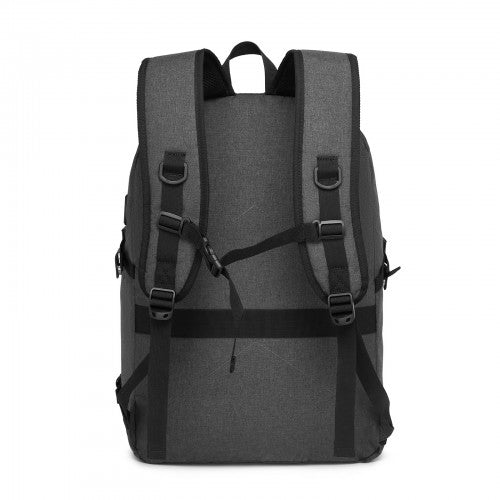 BPK2501 - Kono Modern Urban Style Laptop Backpack – School & Commuter Rucksack with USB & Type-C Charging Port - Dark Grey