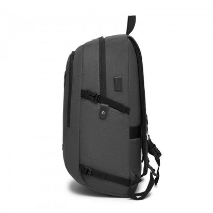 BPK2501 - Kono Modern Urban Style Laptop Backpack – School & Commuter Rucksack with USB & Type-C Charging Port - Dark Grey