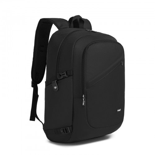 BPK2501 - Kono Modern Urban Style Laptop Backpack – School & Commuter Rucksack with USB & Type-C Charging Port - Black